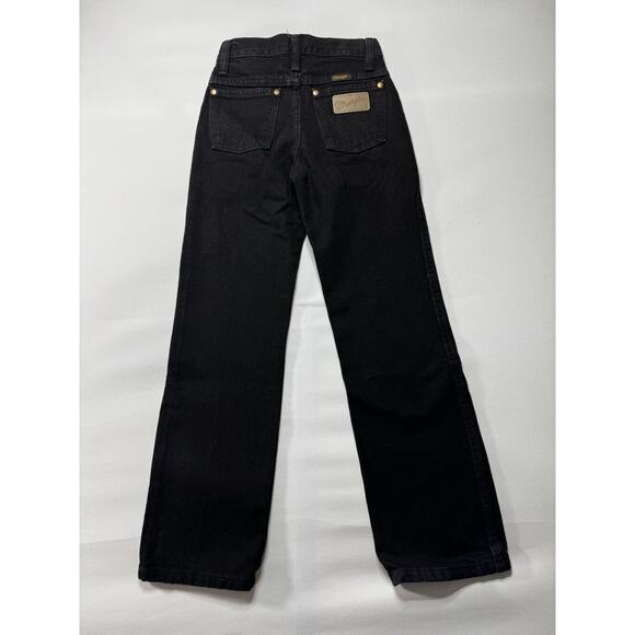 Wrangler Youth Boy's Straight Leg Adj Waist Black Denim Jeans - Size 10S (22x26) - Picture 2 of 4
